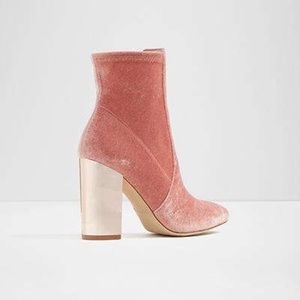 aldo aurella pink velvet ankle boots